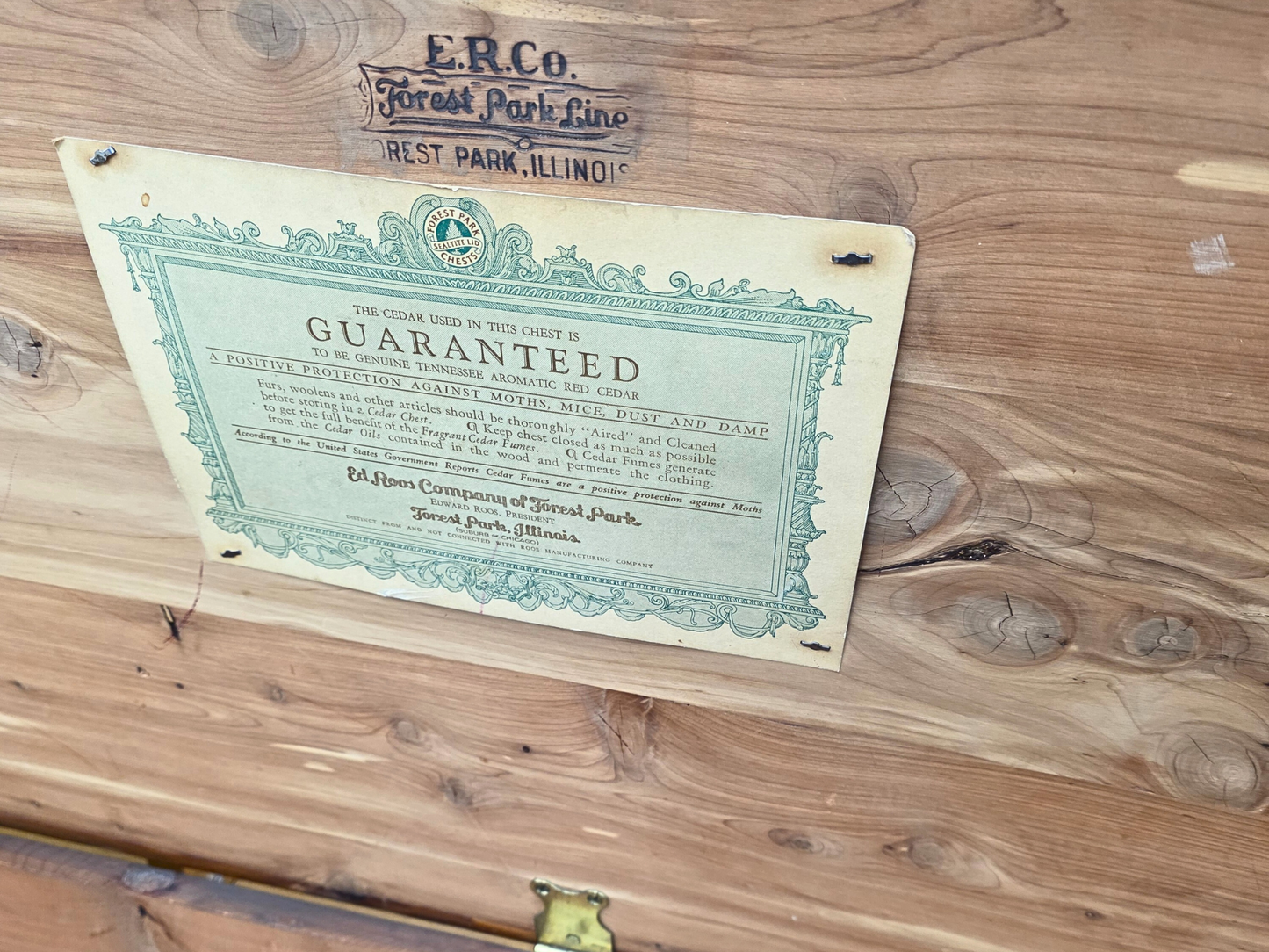 Antique Ed Roos Cedar Chest In Jacobian Style