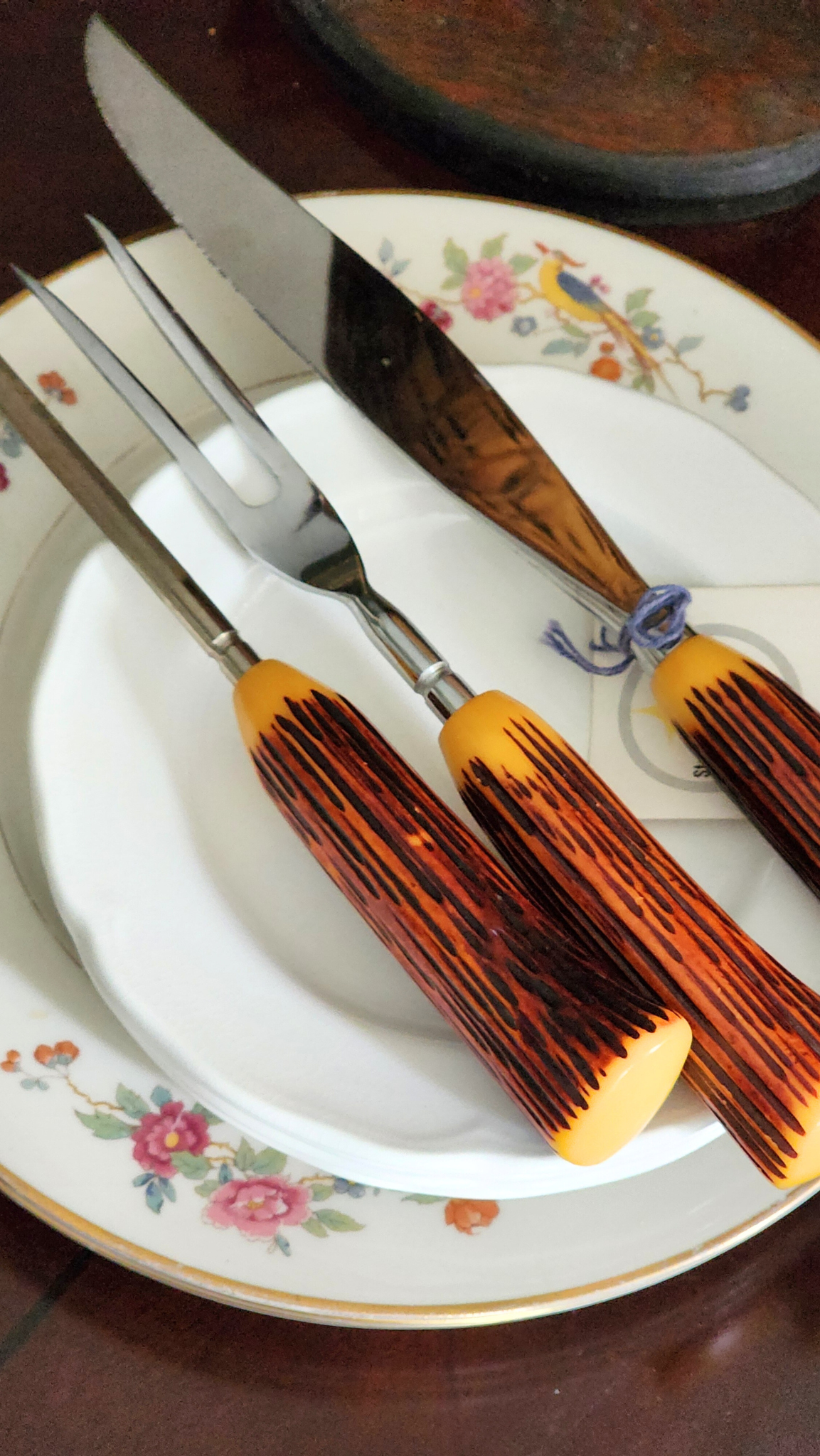3 Piece Faux Antlers Meat Carving Set Sheffield England