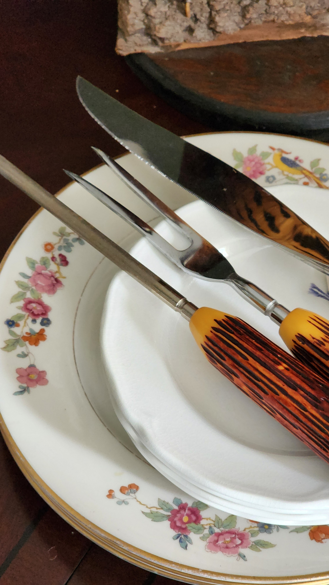 3 Piece Faux Antlers Meat Carving Set Sheffield England