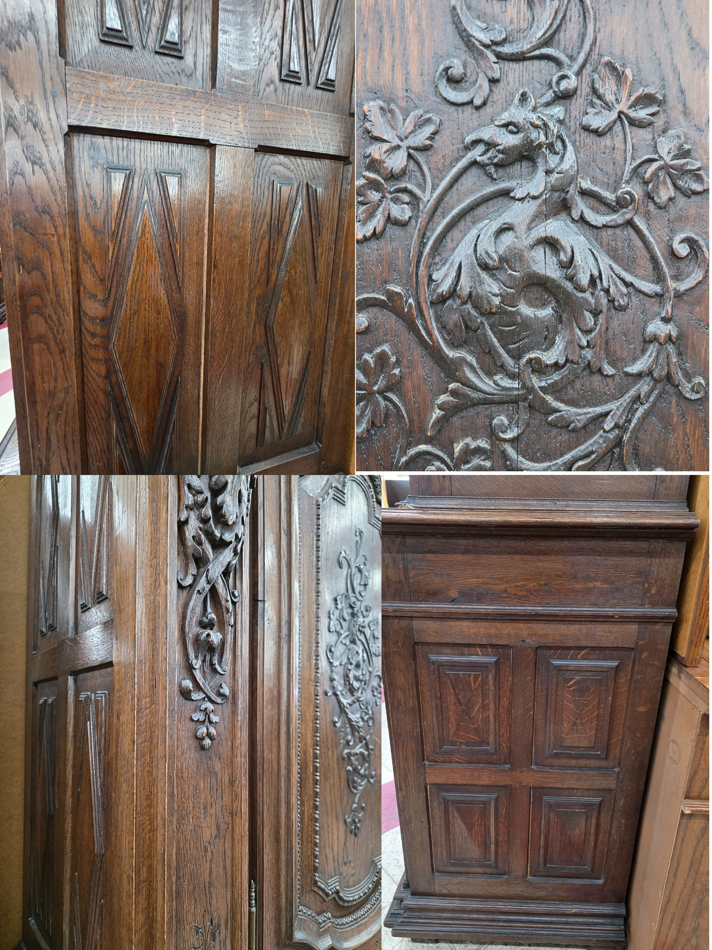 Neo-Renaissance French Antique Walnut Cabinet With Drawers