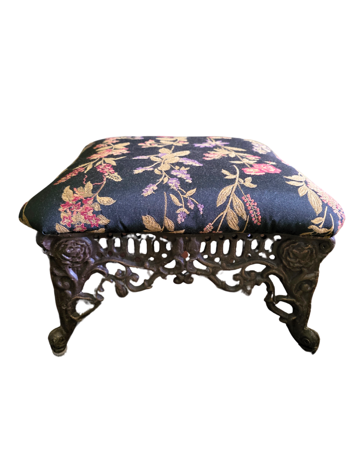 Vintage Victorian Style Iron Queen Anne Foot Rest Ottoman