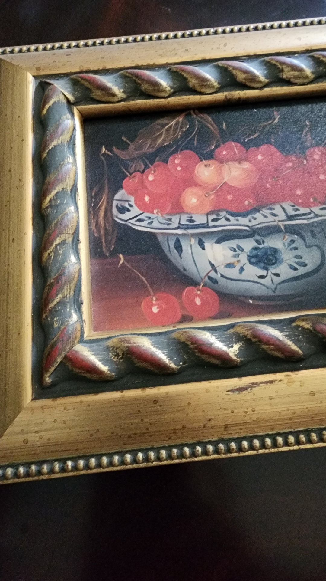 Delft Bowl of Cherries Painting Reproduction