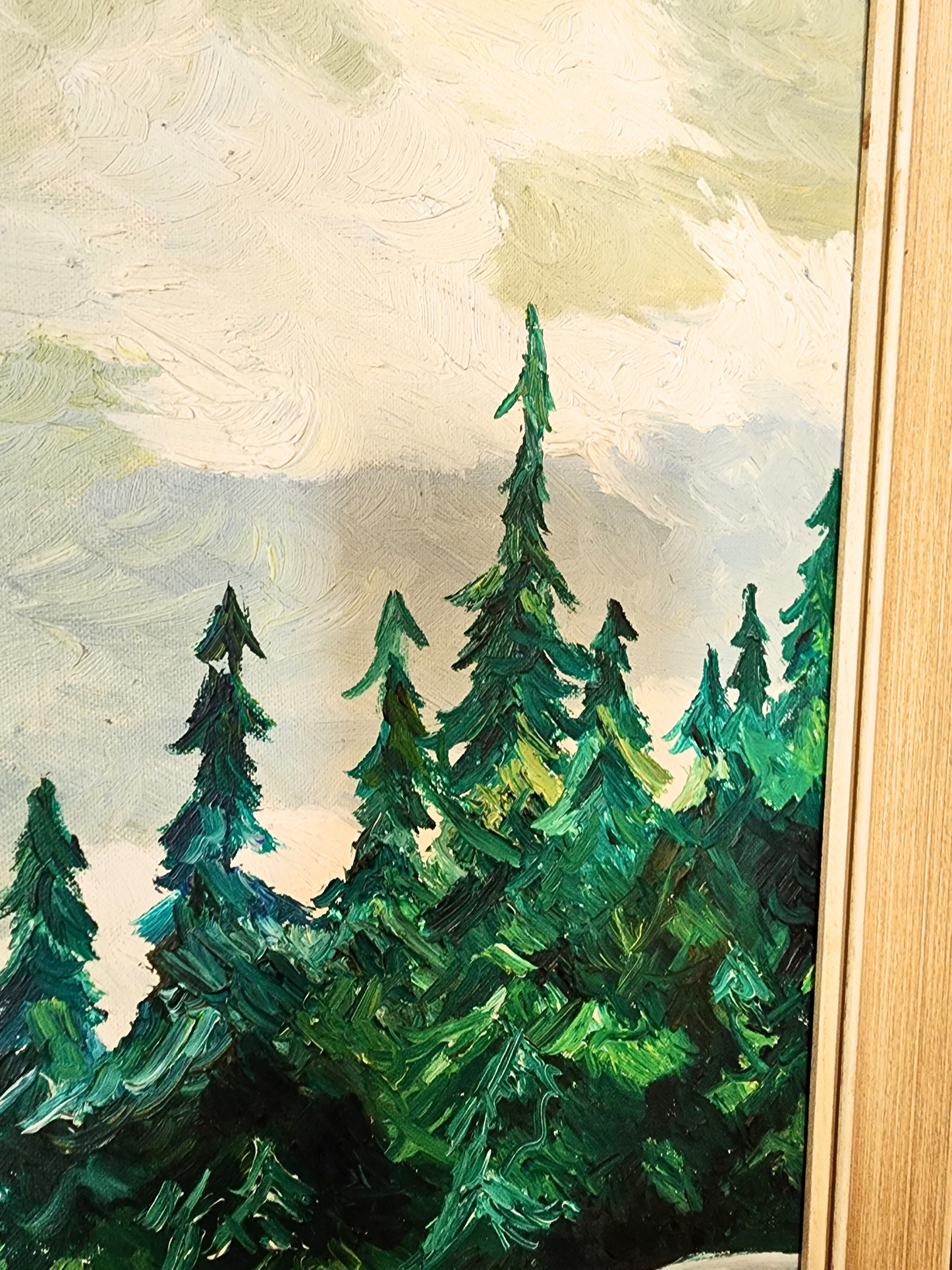 Vintage winter Scene wonderland Oil Painting country theme