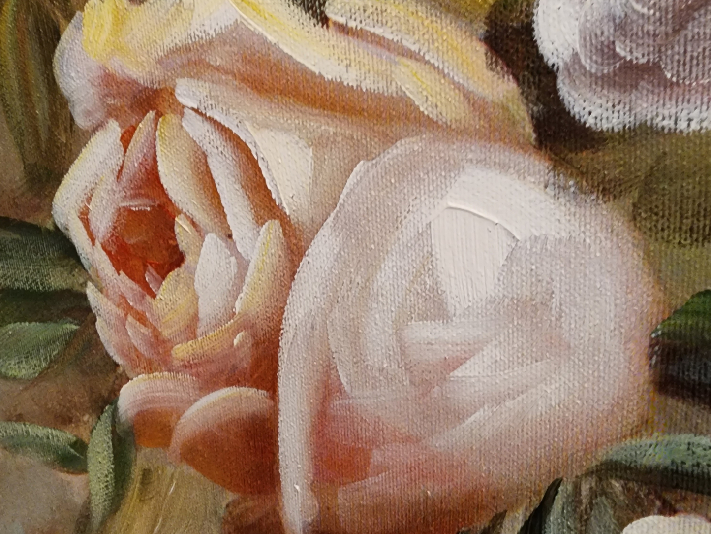 Vintage Oil Painting Roses