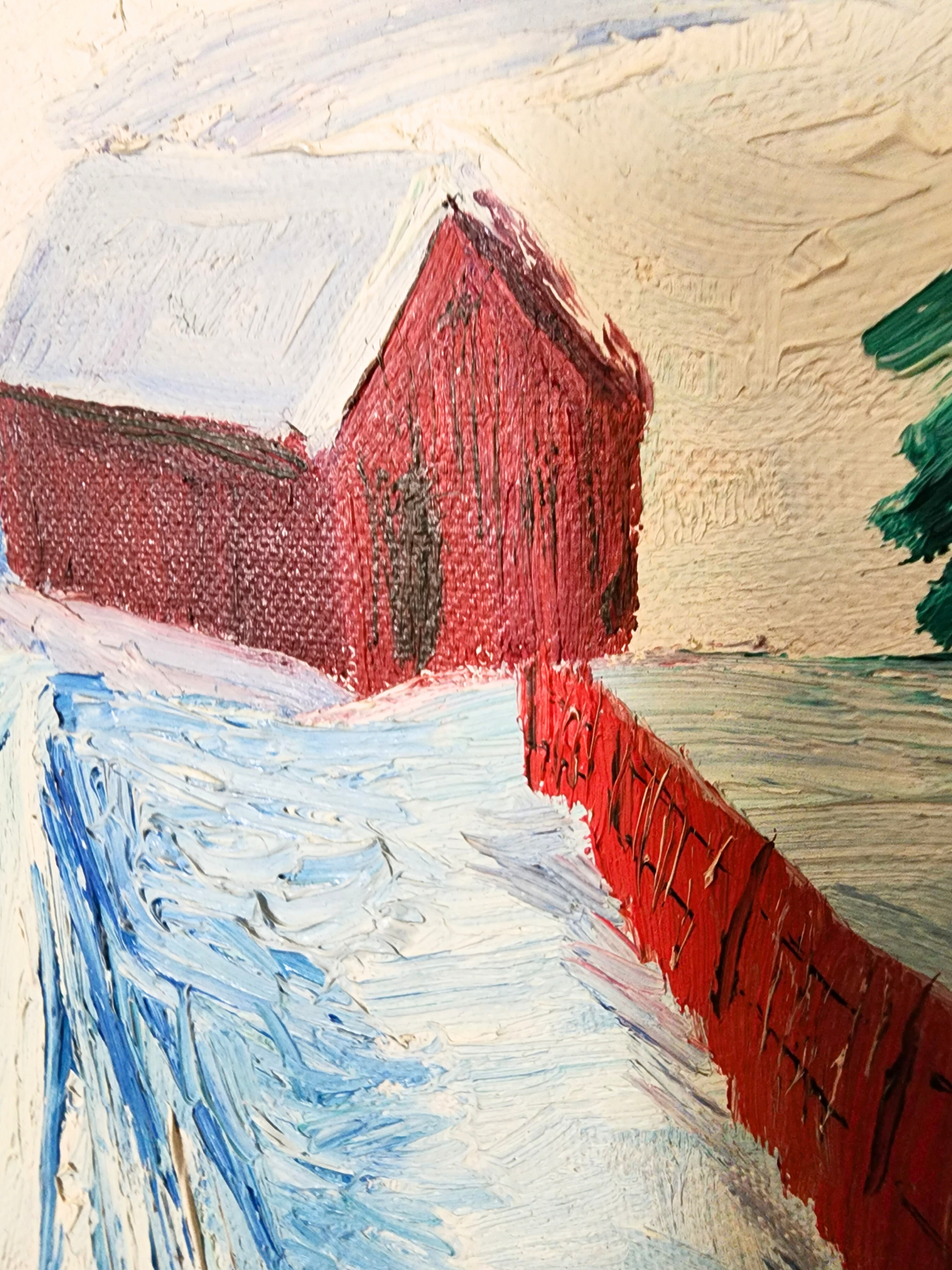 Vintage winter Scene wonderland Oil Painting country theme