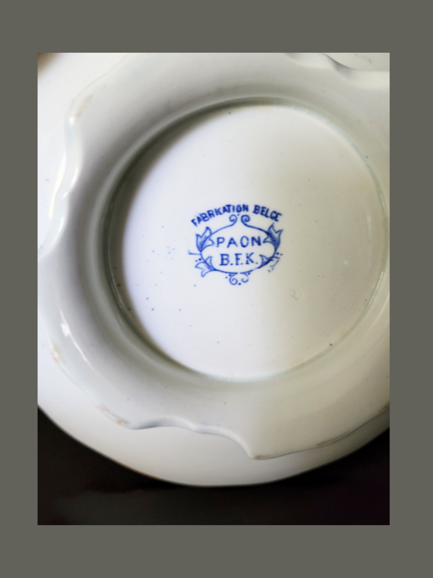 Antique Chinoiserie Style Compote Boch Frères Keramis Paon Blue and White Compote- Set of 2