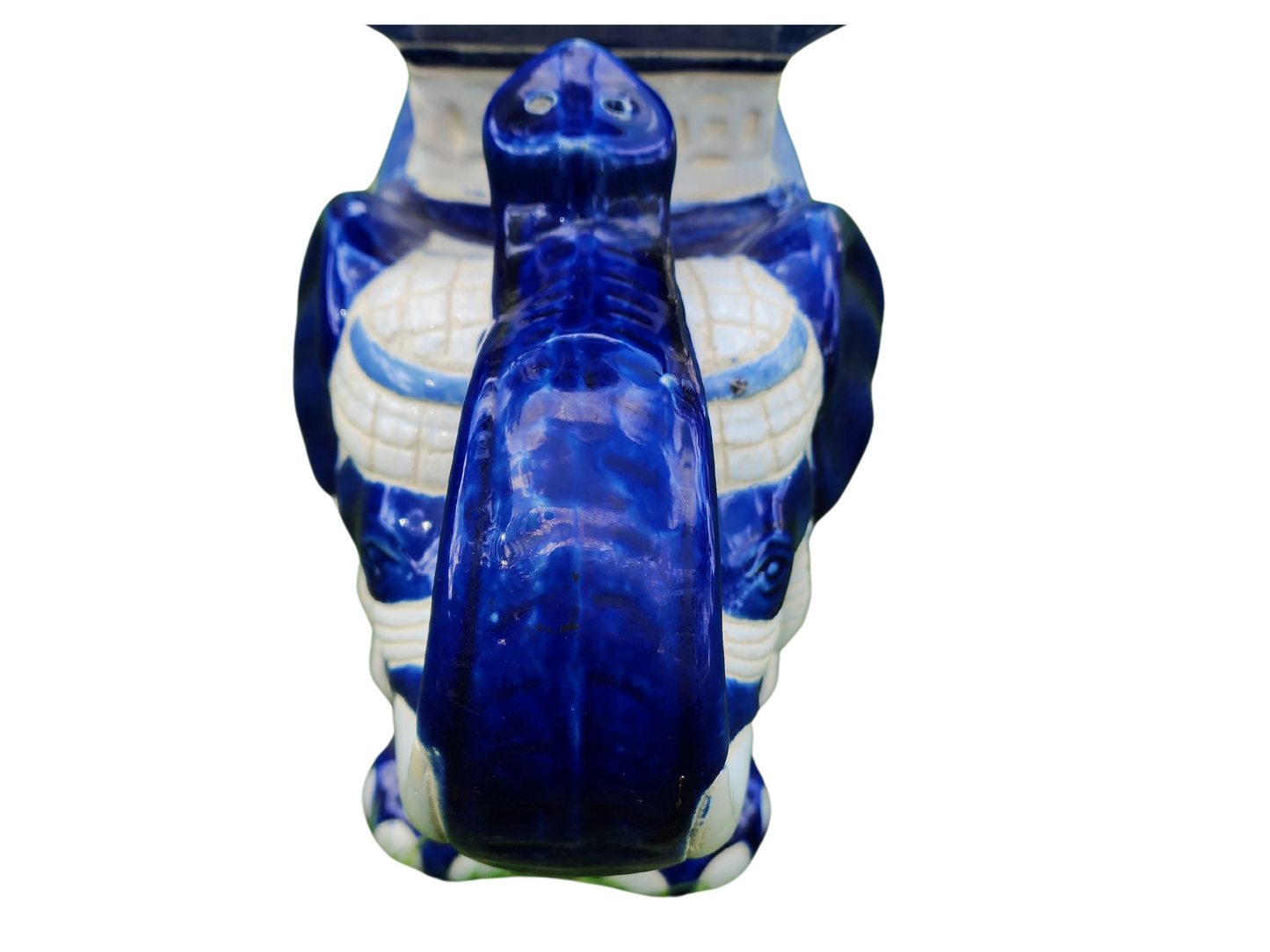 Blue Chinoiserie Elephant Garden Stool