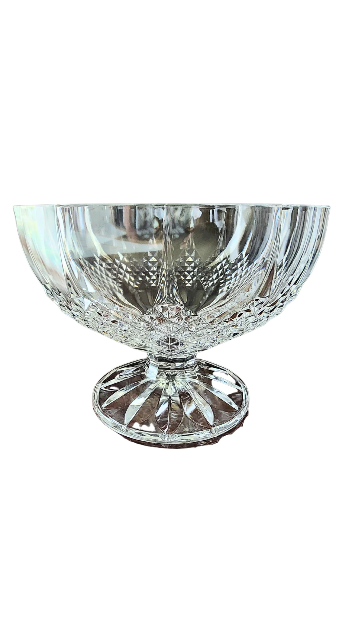 Cristal D'Arques-Durand Longchamp 8" Footed Bowl Large Crystal compote Vase