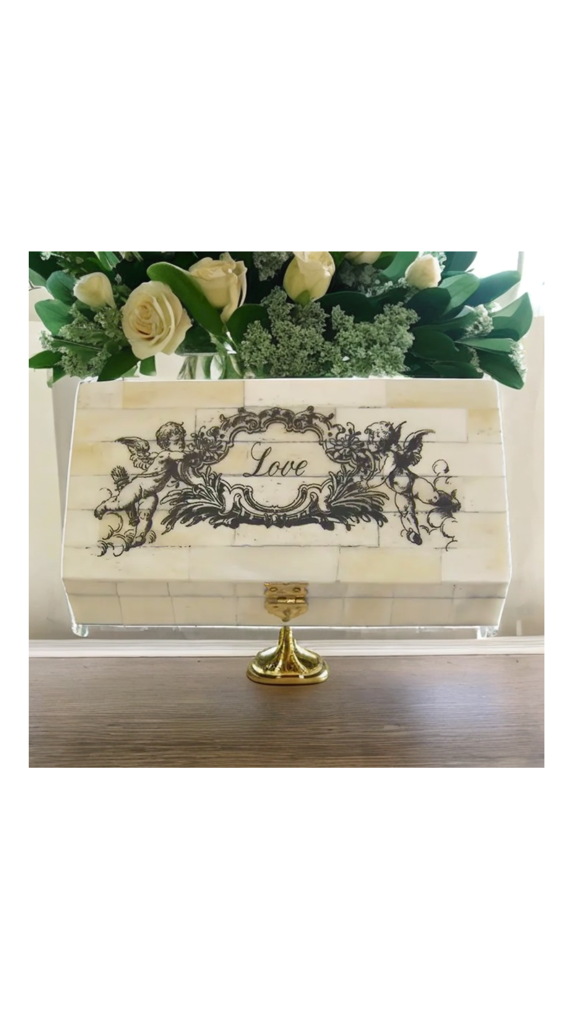 Vintage style Scrimshaw Bone Box