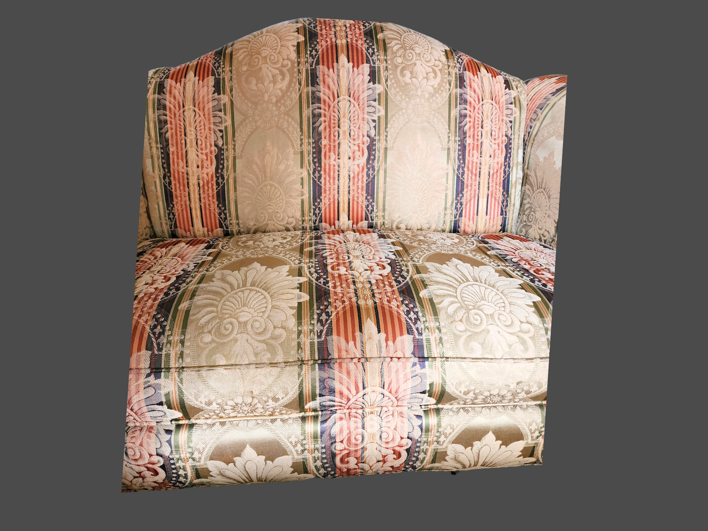 Camelback Damask Settee Loveseat in Chippendale style Claw and Ball foot