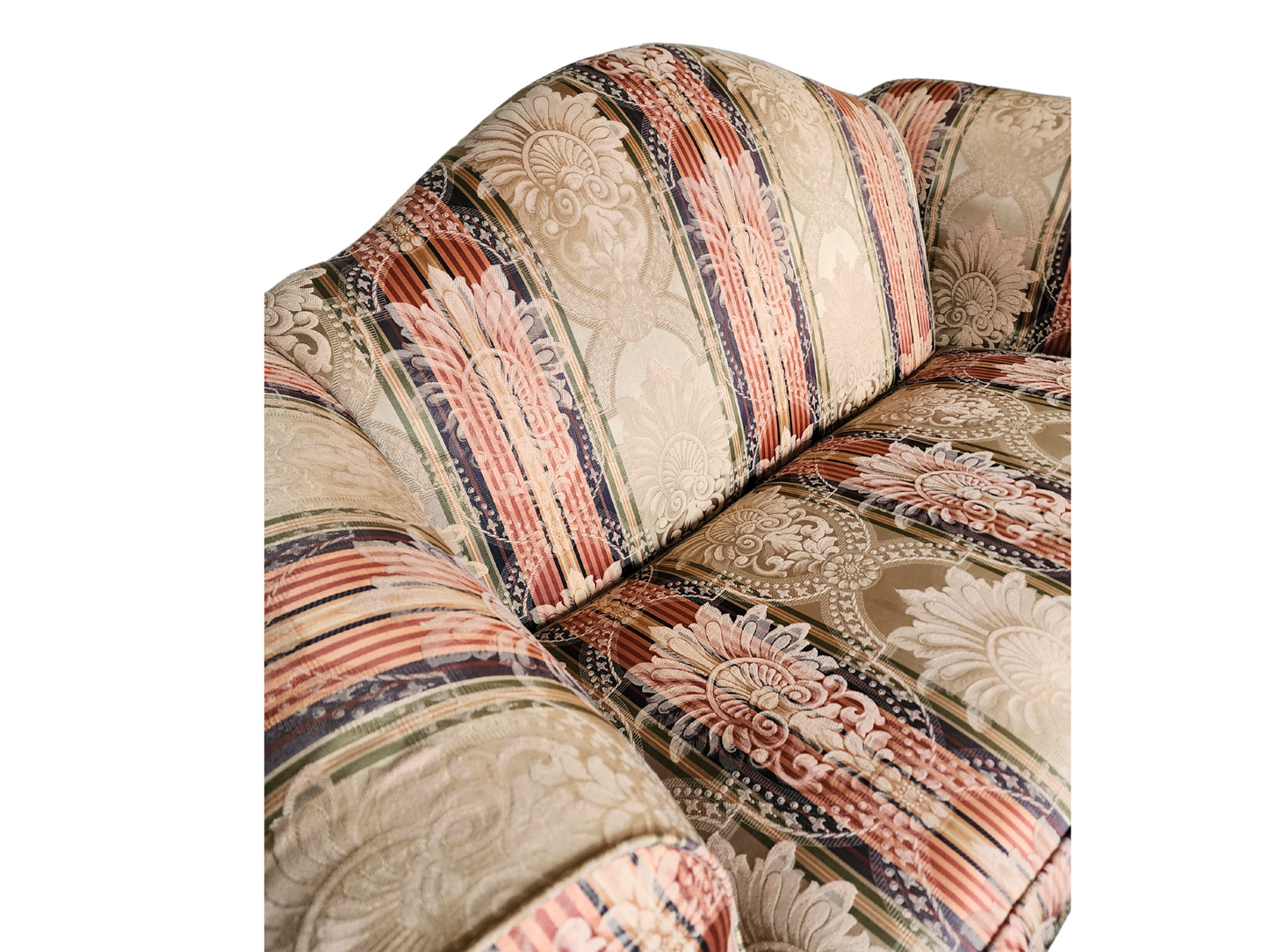 Camelback Damask Settee Loveseat in Chippendale style Claw and Ball foot