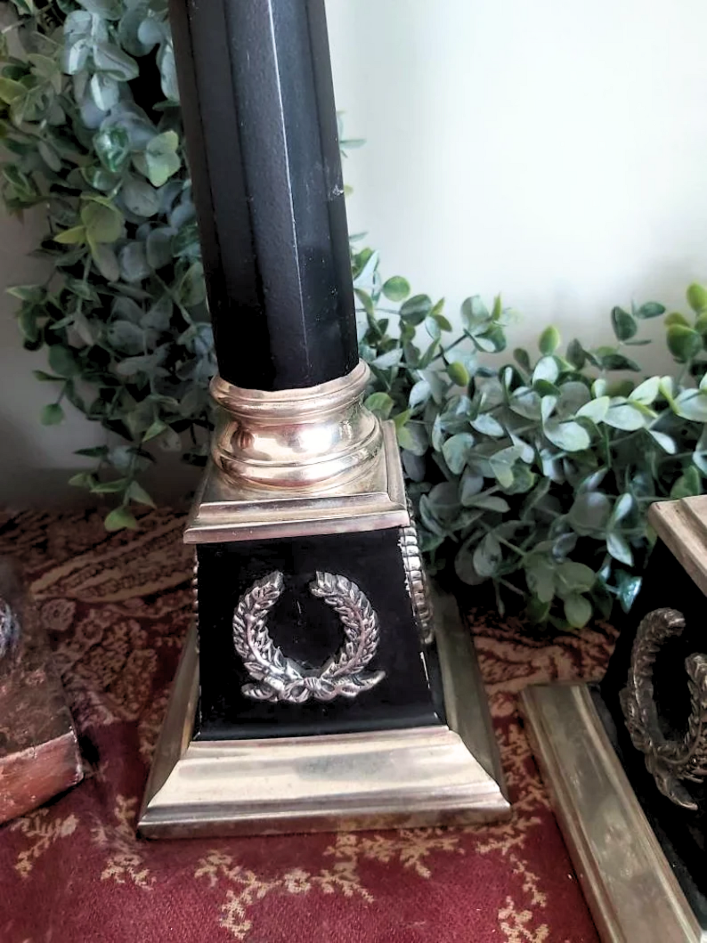 Vintage Bombay Silver Plated Candlesticks candle holders with laurel design
