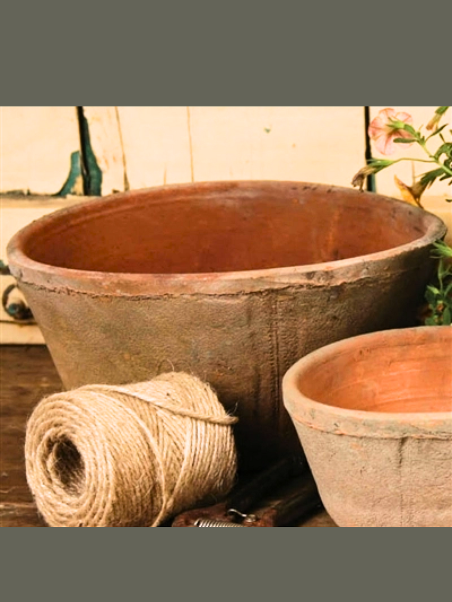 Rustic Terra Cotta Oval Pot