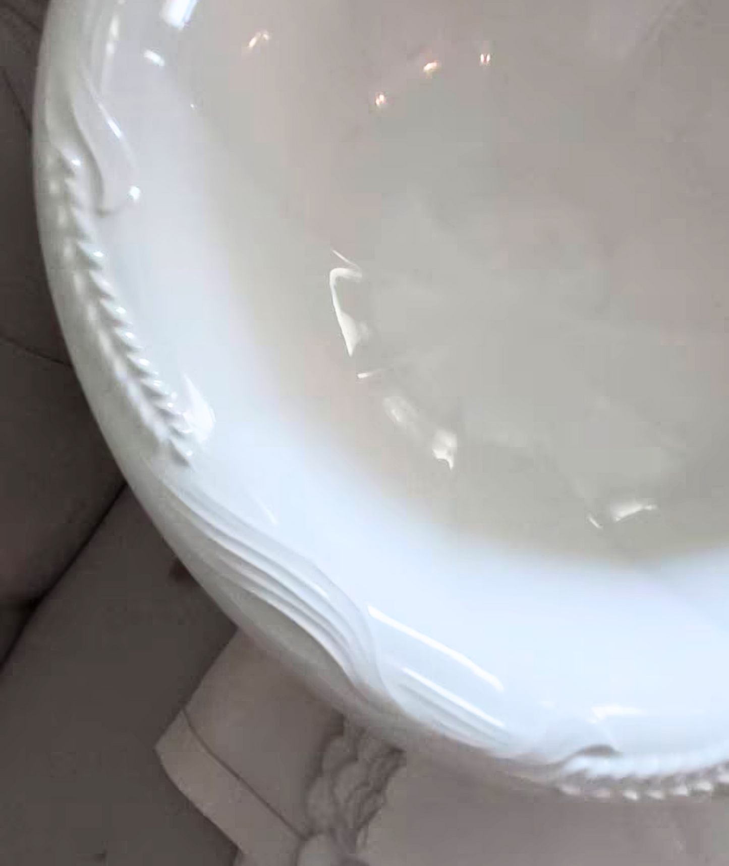 Vintage White Ironstone Pitcher and Basin Set - Antique Wash Bowl and Pitcher - Classic Home Decor Collectible | Wheat design pitcher