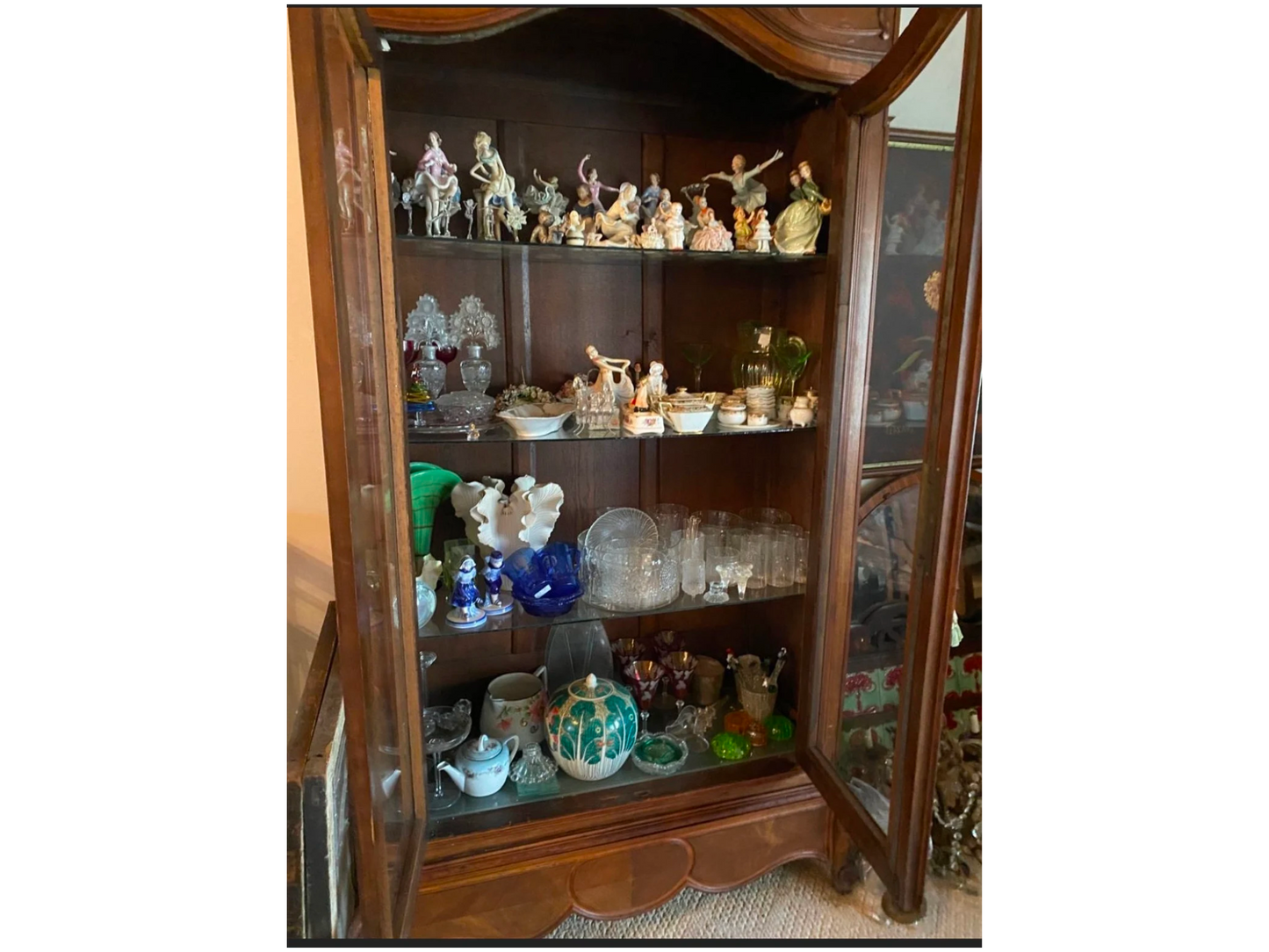 French Antique China Cabinet | French country furniture | Antique French Louis XV Cabinet| Antique French China Display Case | French