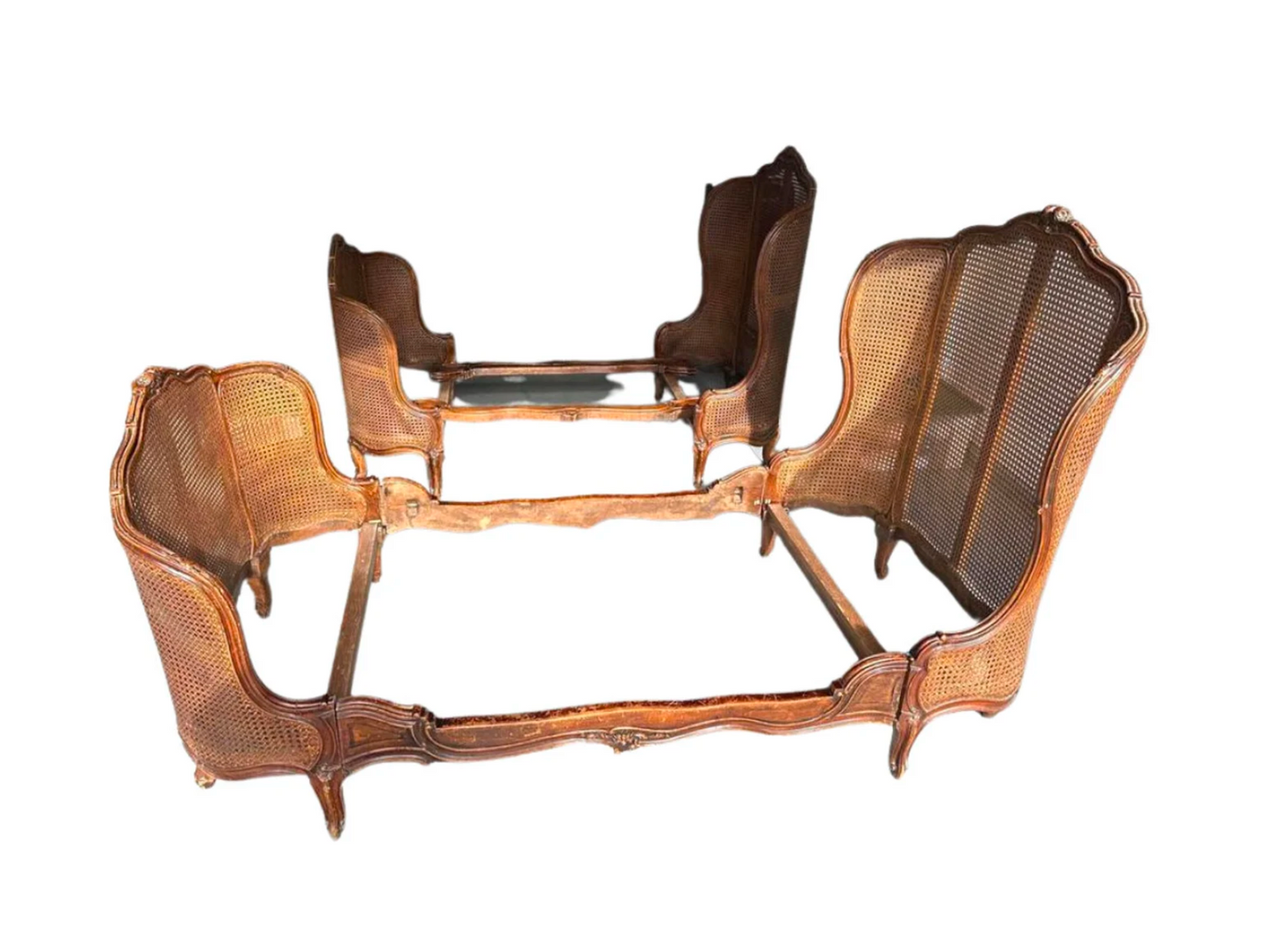 French beds | French antique Caned beds | Twin French Provincial Beds ~ Antique Twin Bed Frames | Antique European Beds