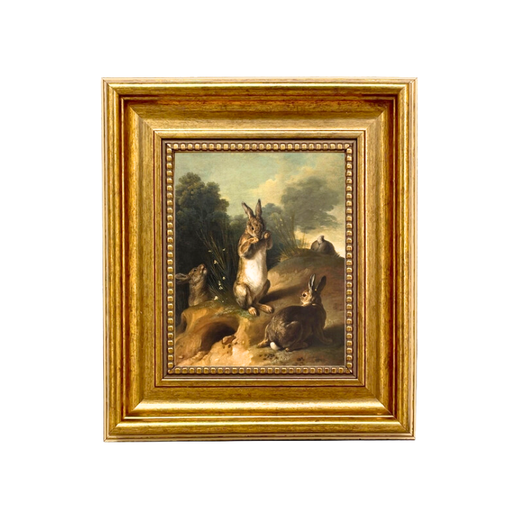 Playful Bunnies Painting Print On Canvas