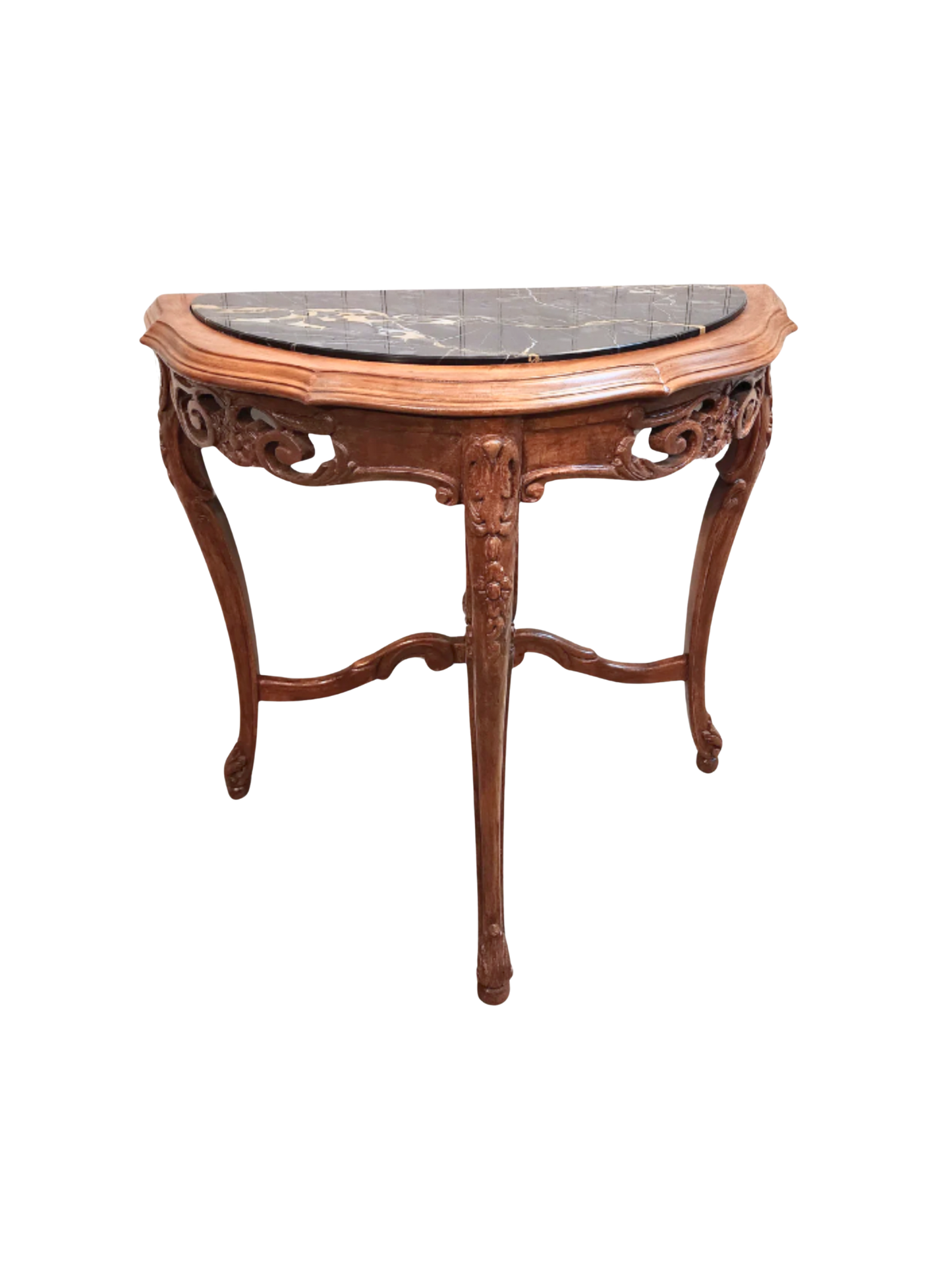 Vintage Demi Lune table Louis XV style French Demi lune side table | Demilune table