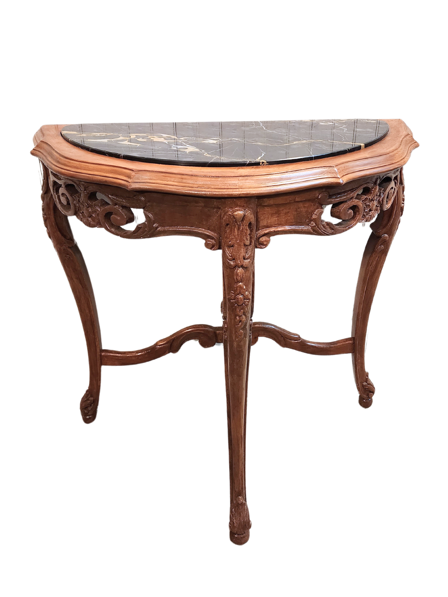 Vintage Demi Lune table Louis XV style French Demi lune side table | Demilune table