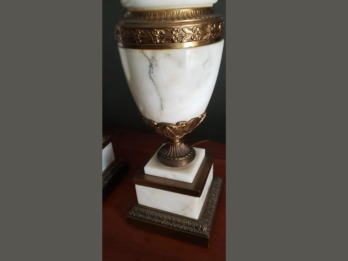 Italian Marble Table Lamps Neoclassical Style