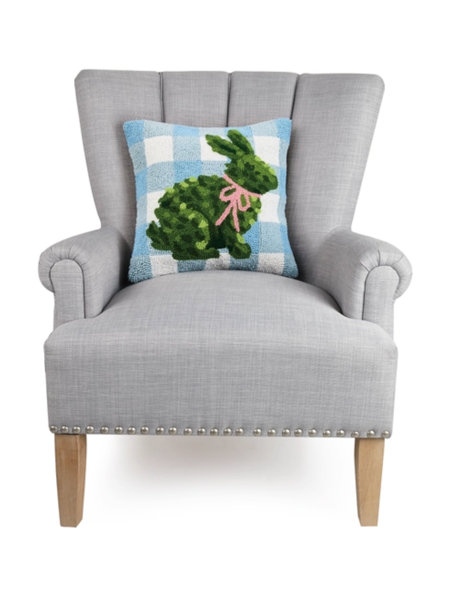 Bunny Topiary Hook Pillow Spring decor