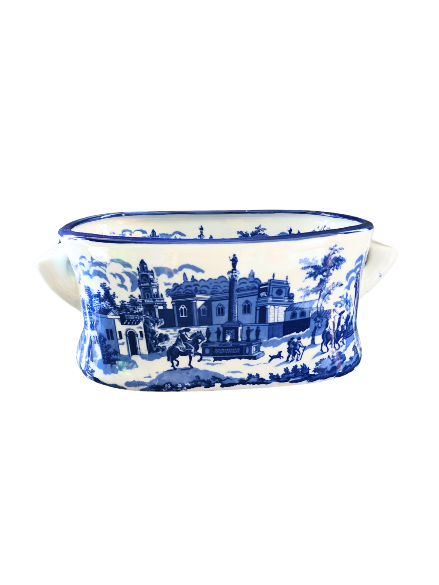 Blue and White footbath Chinoiseries Planter | Blue and White Footbath Planter