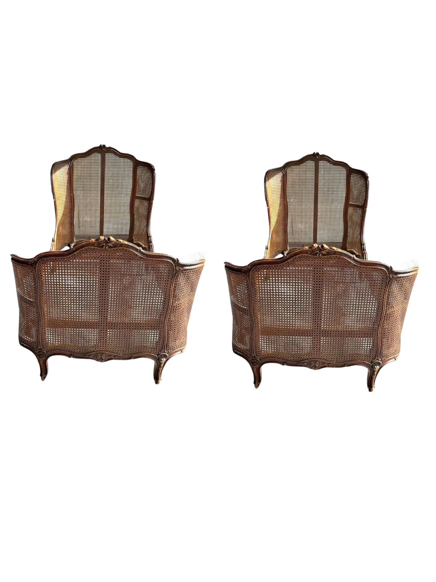 French beds | French antique Caned beds | Twin French Provincial Beds ~ Antique Twin Bed Frames | Antique European Beds