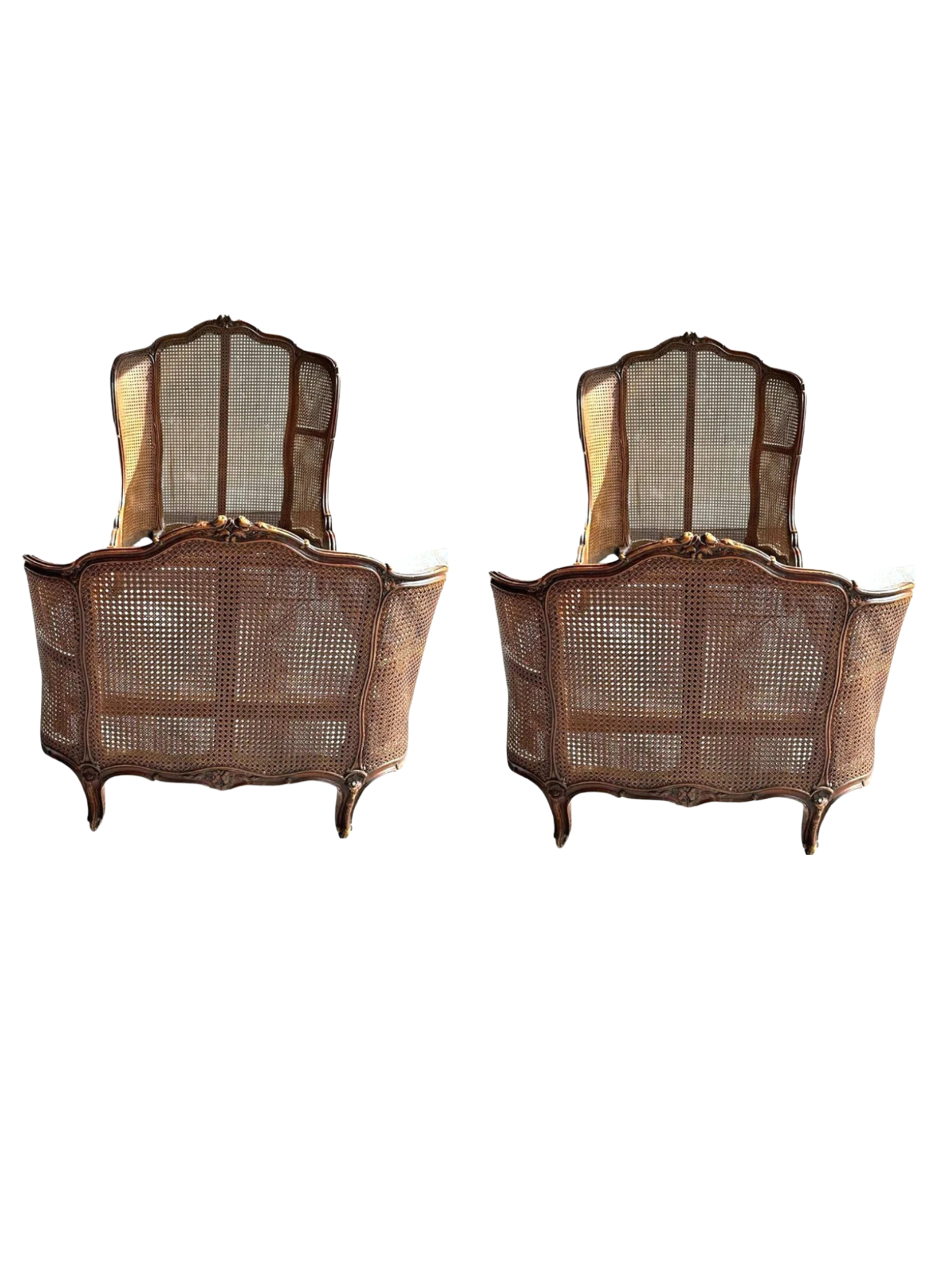 French beds | French antique Caned beds | Twin French Provincial Beds ~ Antique Twin Bed Frames | Antique European Beds