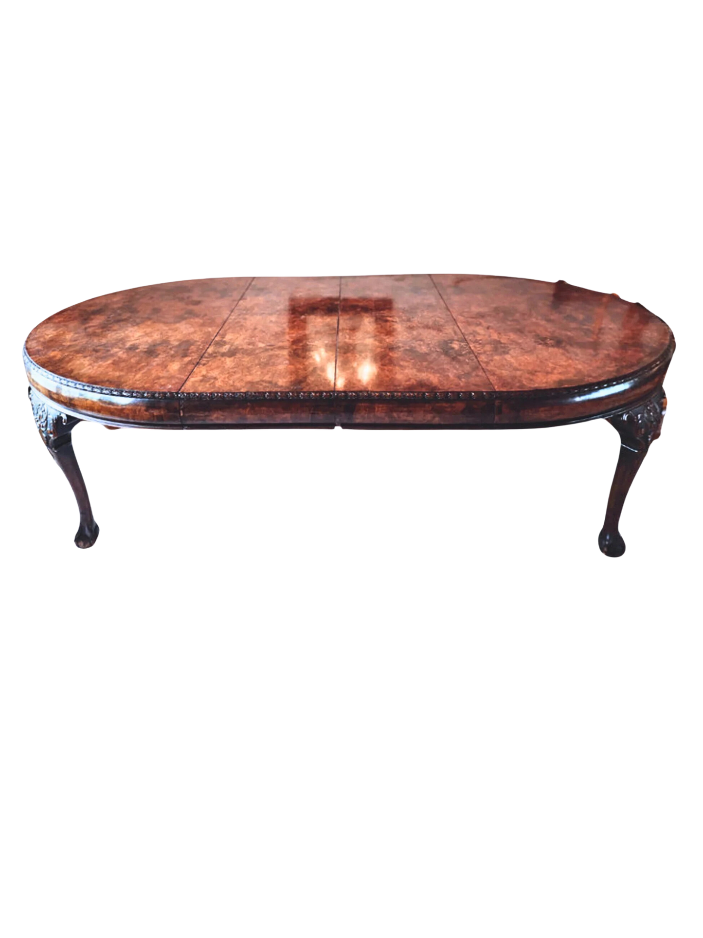 Antique dining table | Burlwood Ball and Claw Dining Table | English Antique dining table | Traditional dining table