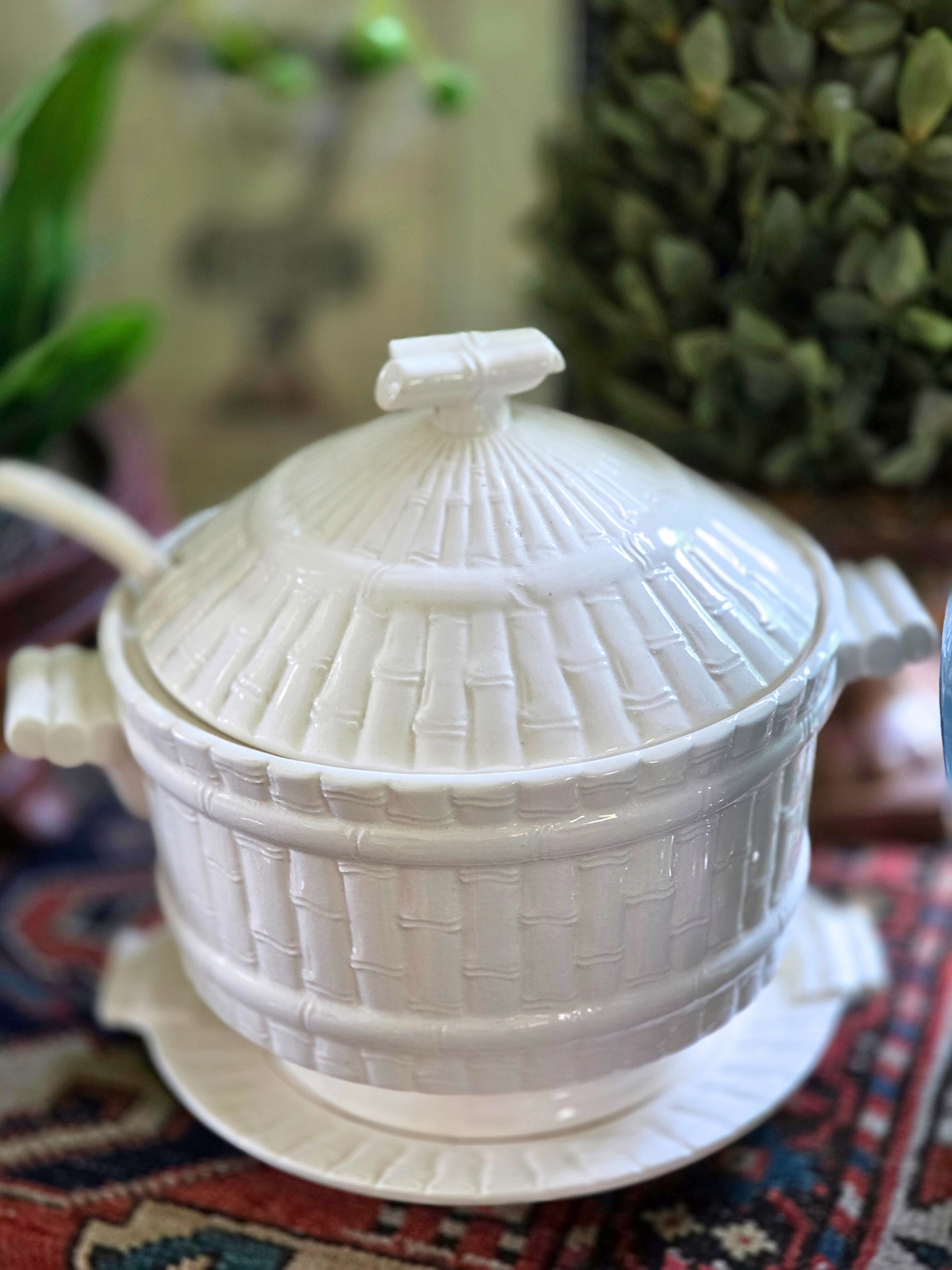 white bamboo chinoisere soup tureen set
