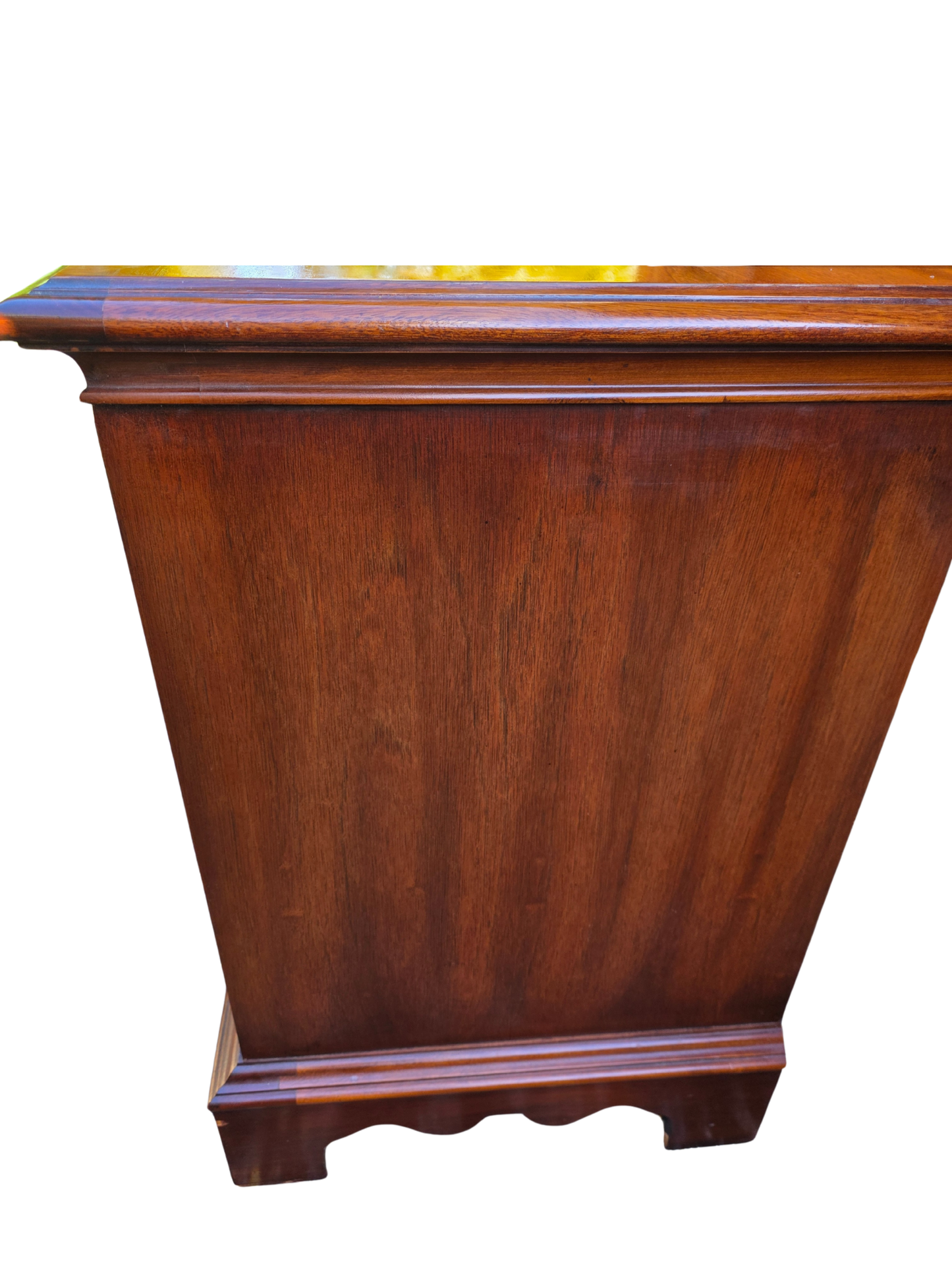 Pair of Dixie Banded Mahogany Chippendale Style Bedside Chests