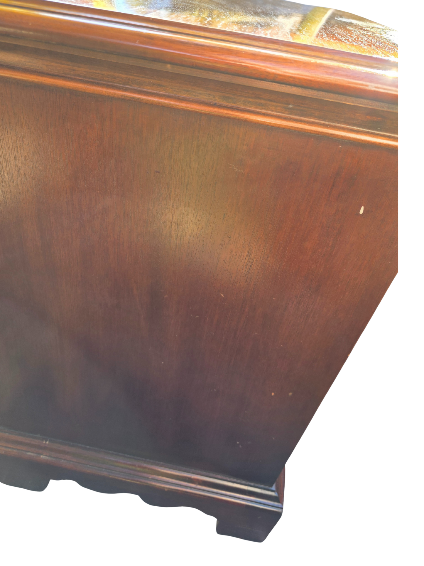 Pair of Dixie Banded Mahogany Chippendale Style Bedside Chests