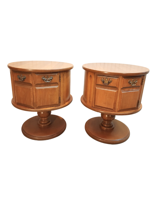 Mid Century Side Tables Mersman Side Barrel Tables 1970 - Set of 2