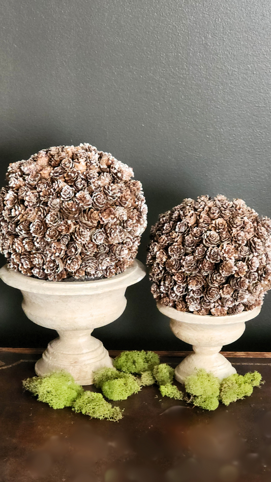 Pinecone Topiaries Decor Pair