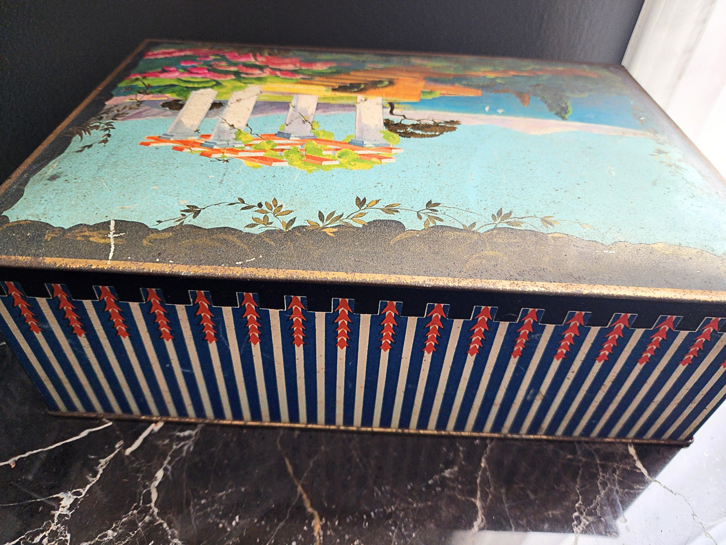 Art Deco Hand Painted Candy Box