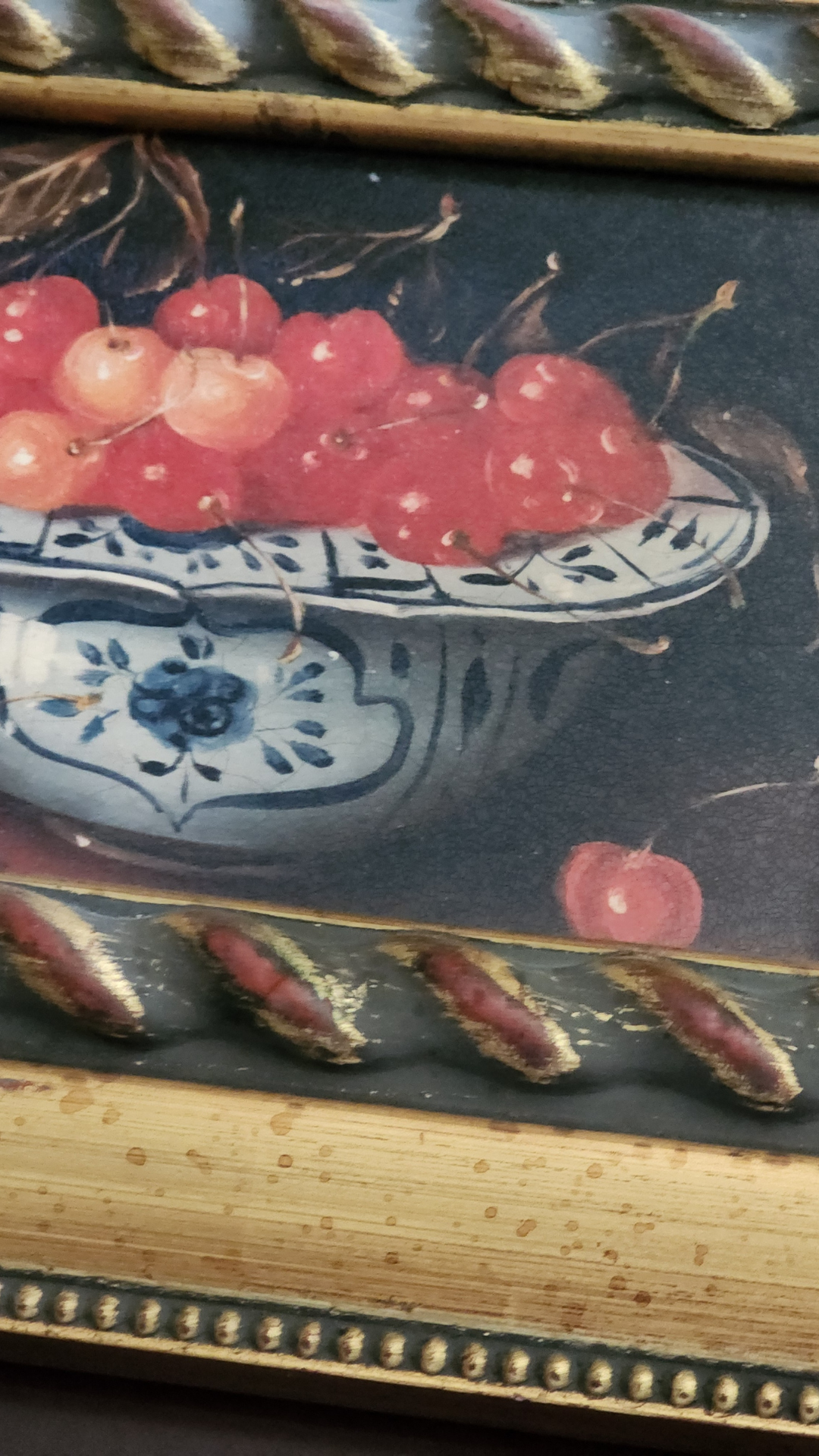 Delft Bowl of Cherries Painting Reproduction