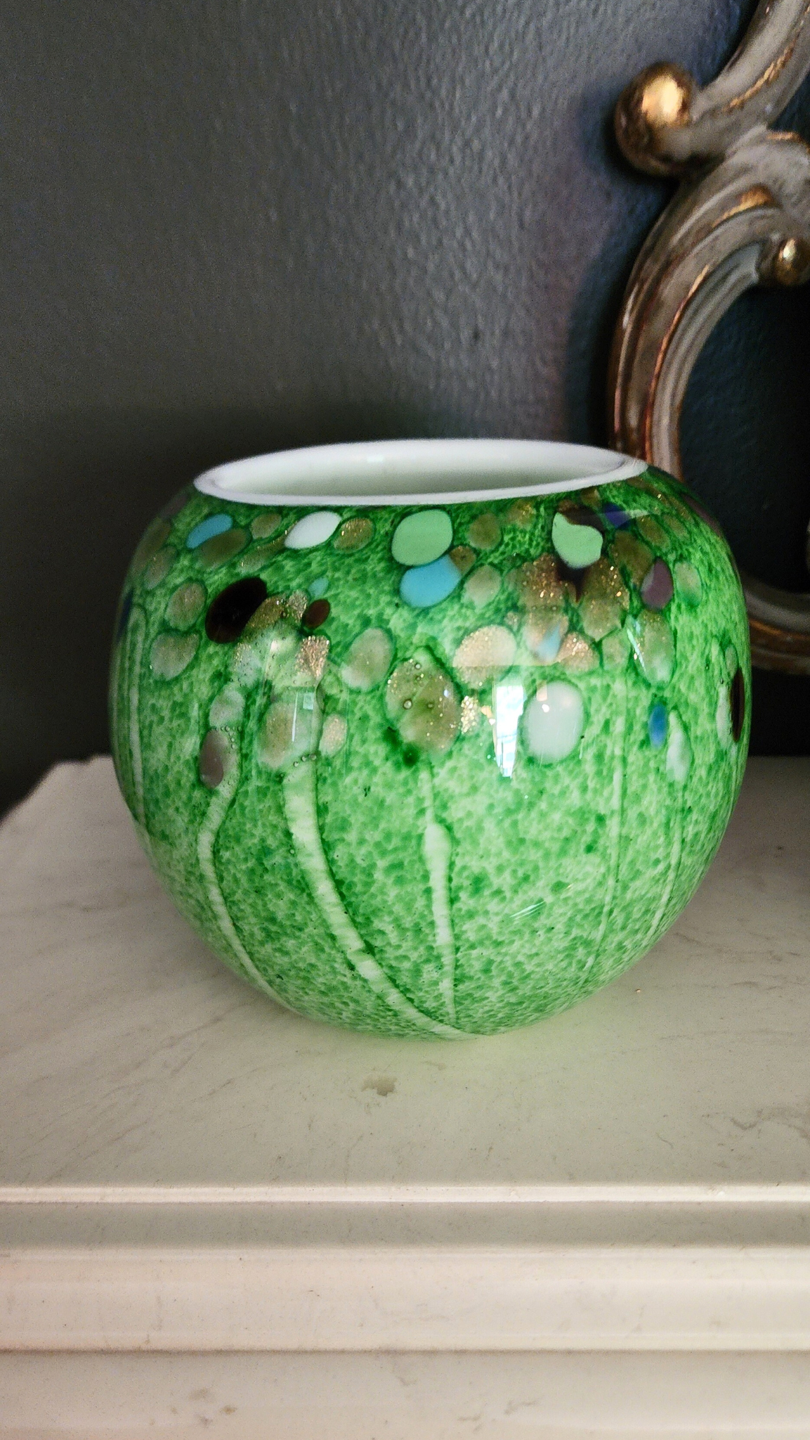 Green Murano Style Vase