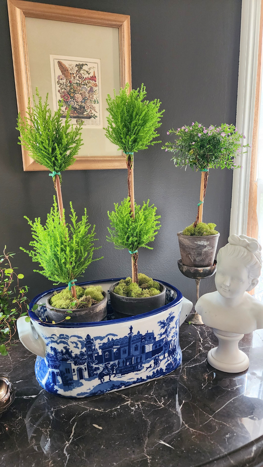 Blue and White Chinoiseries Planter | Blue and White Foot Bath Planter