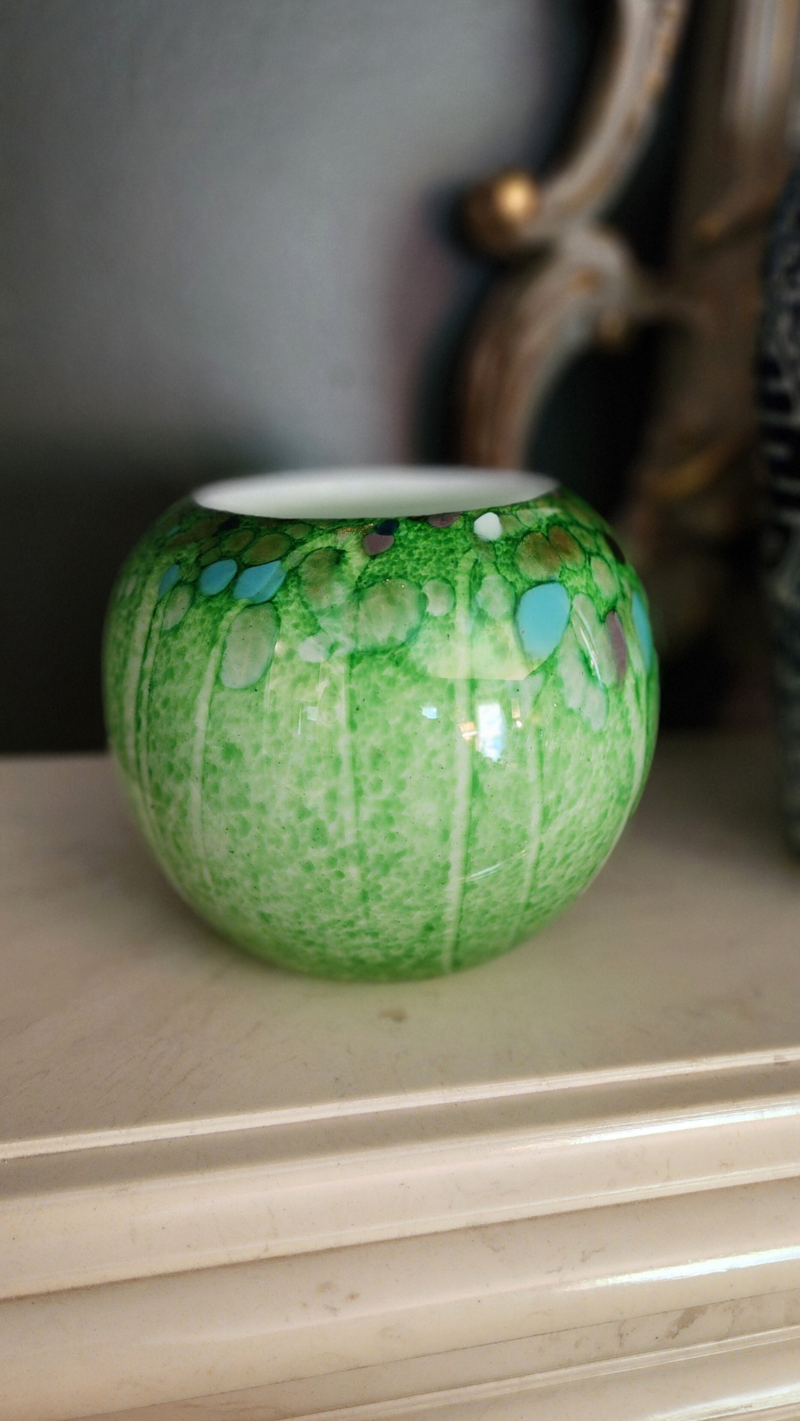 Green Murano Style Vase