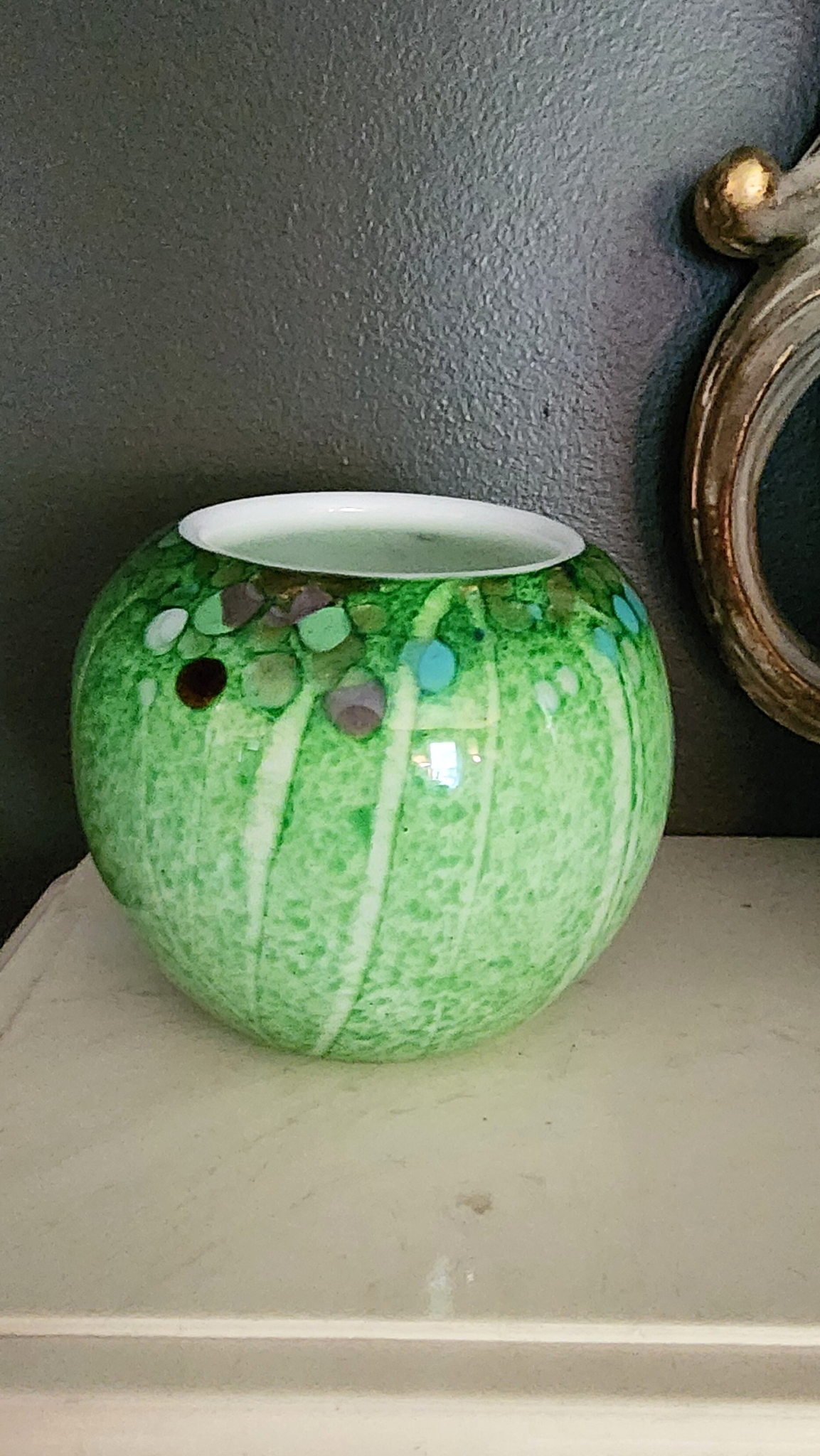 Green Murano Style Vase