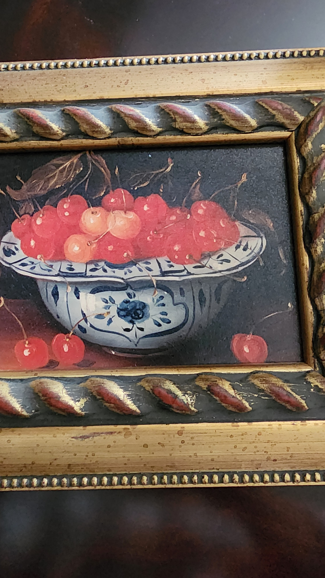 Delft Bowl of Cherries Painting Reproduction