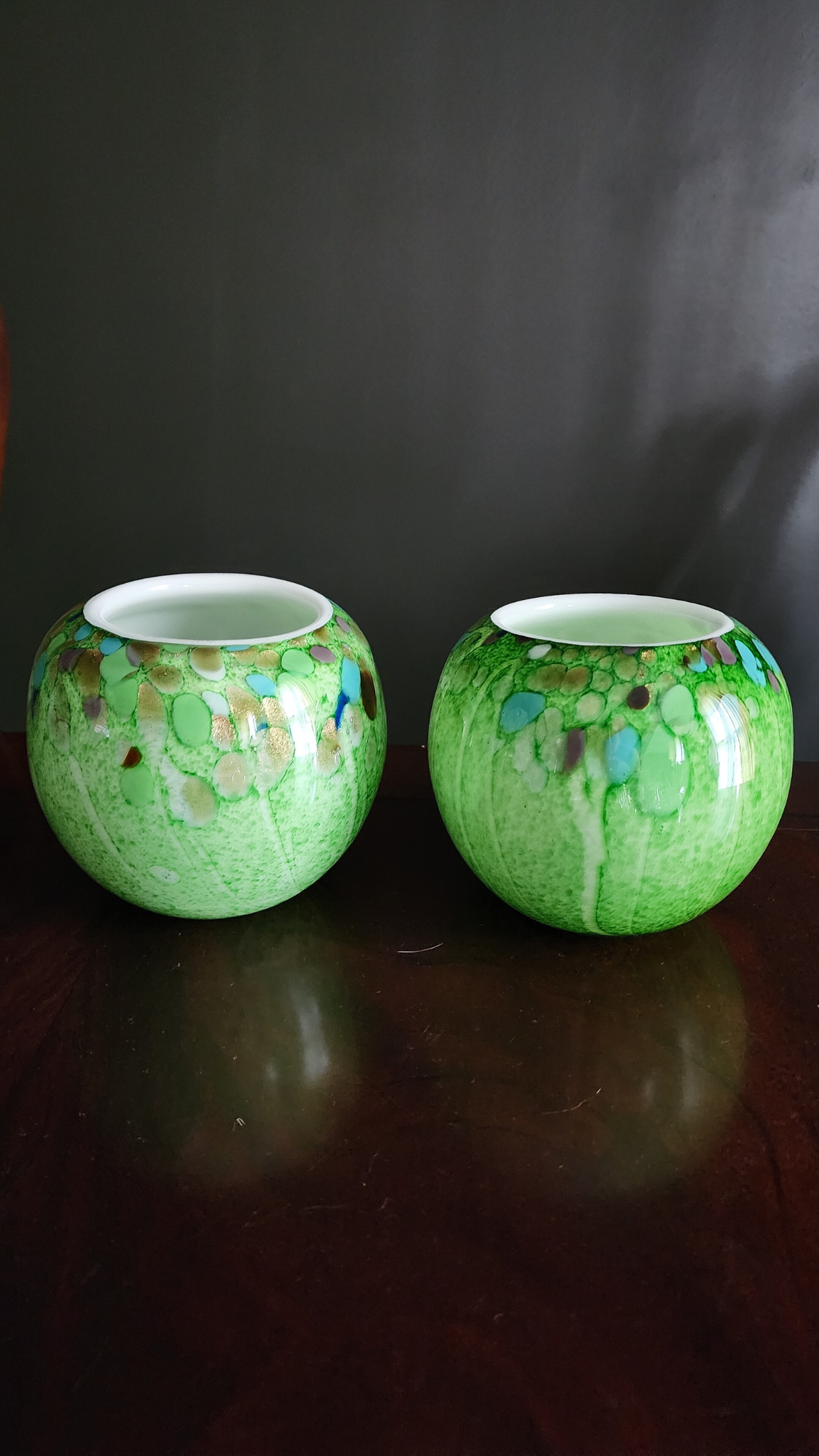 Green Murano Style Vase