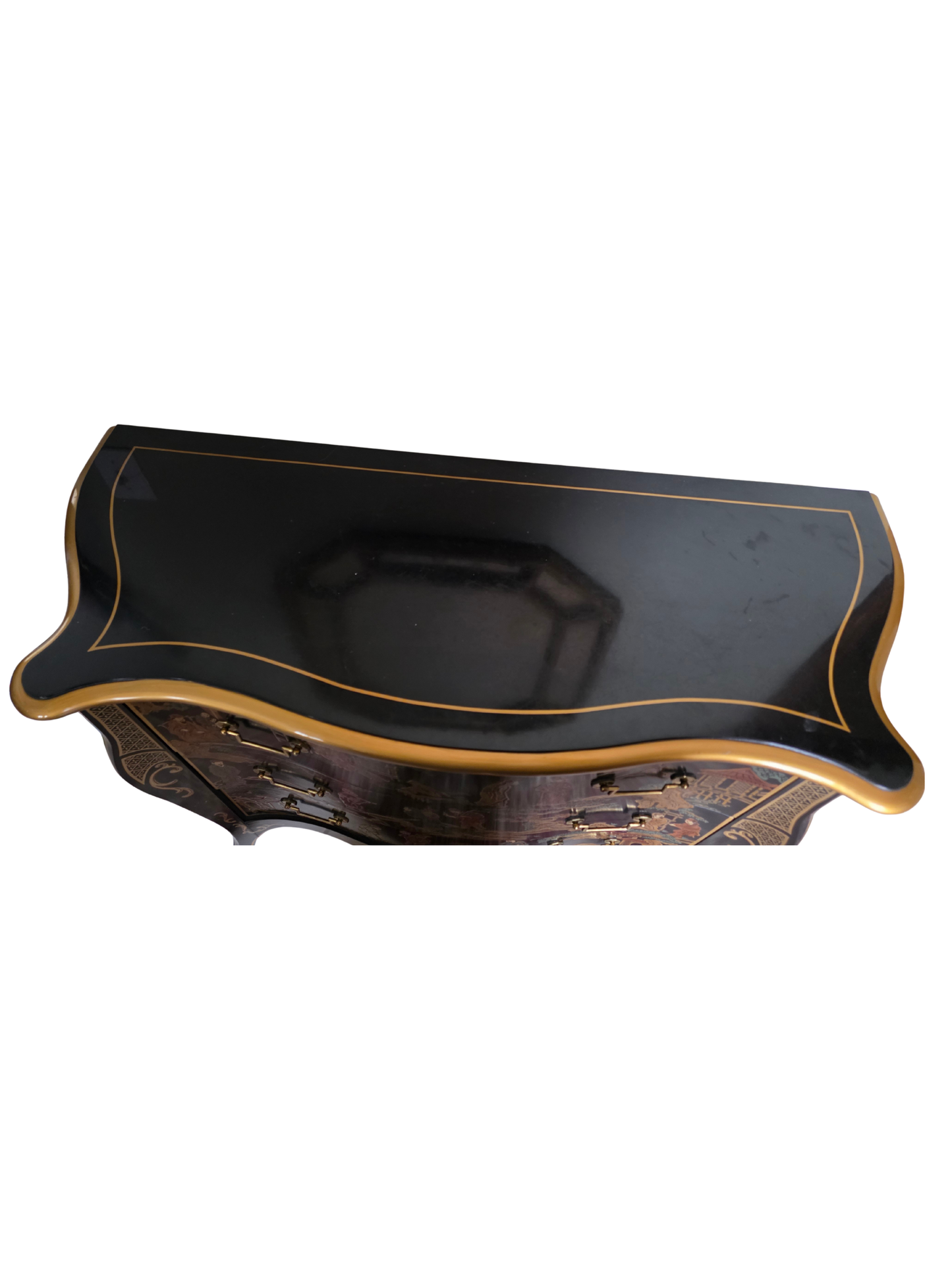 Vintage Chinoiserie Bombe Dresser by Drexel Heritage