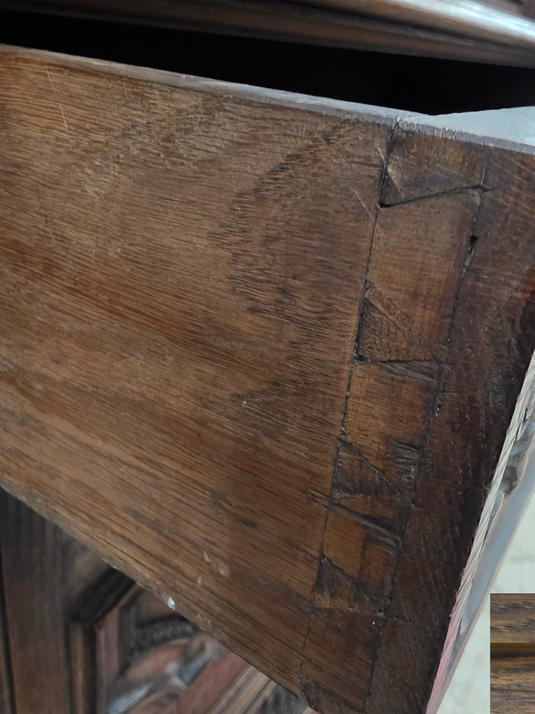 Neo-Renaissance French Antique Walnut Cabinet With Drawers