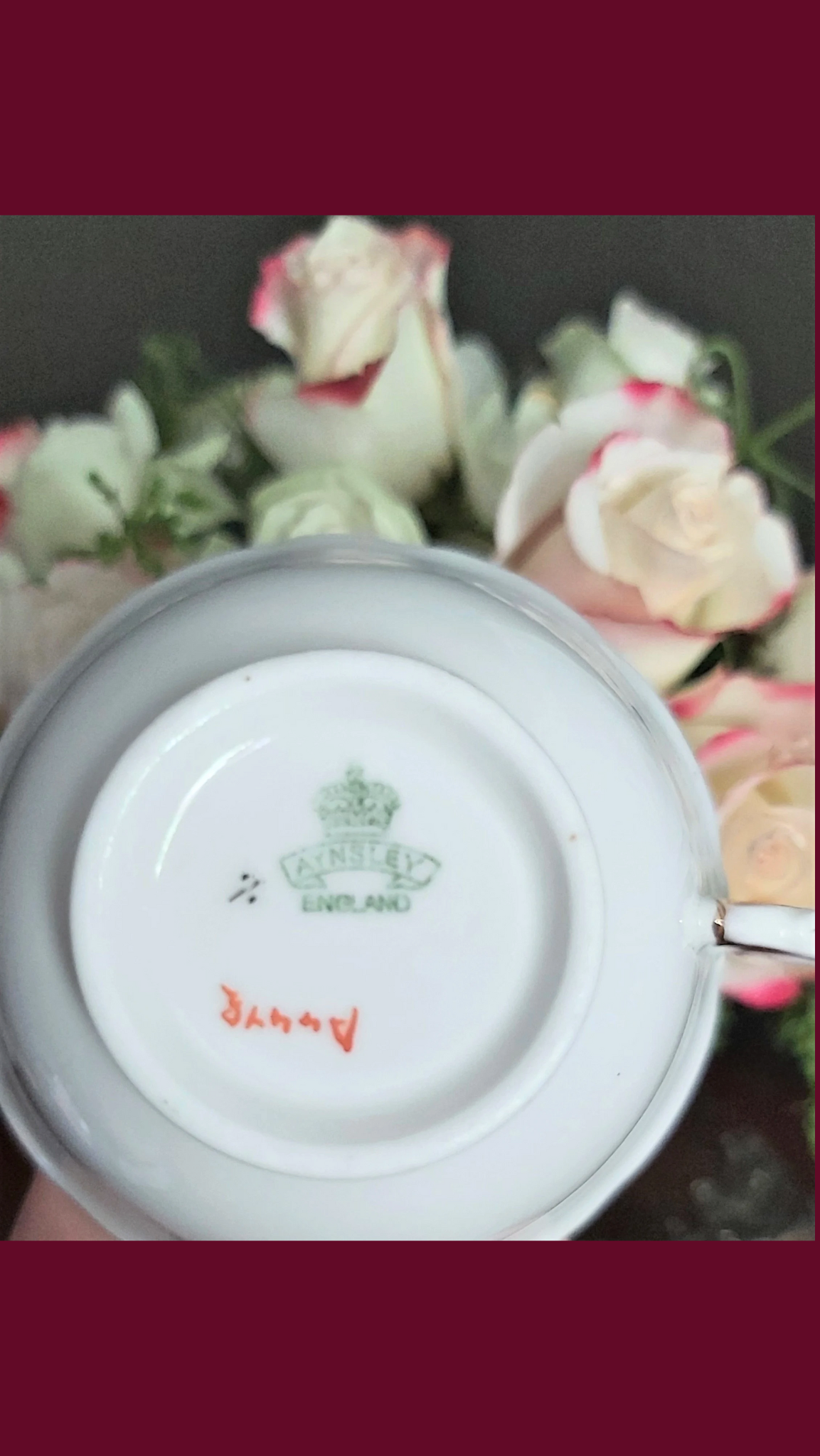 Aynsley Tea Cup | Bone China England Tea Cup and Saucer