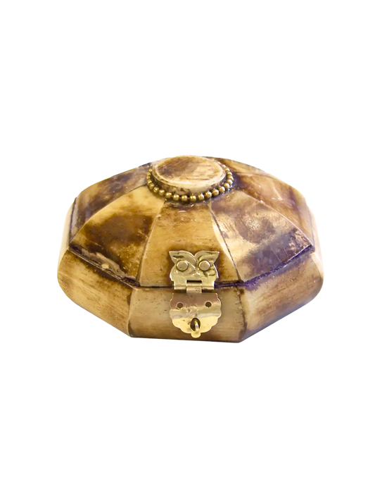 Genuine Ox Bone Trinket Box Antique reproduction of Early American box