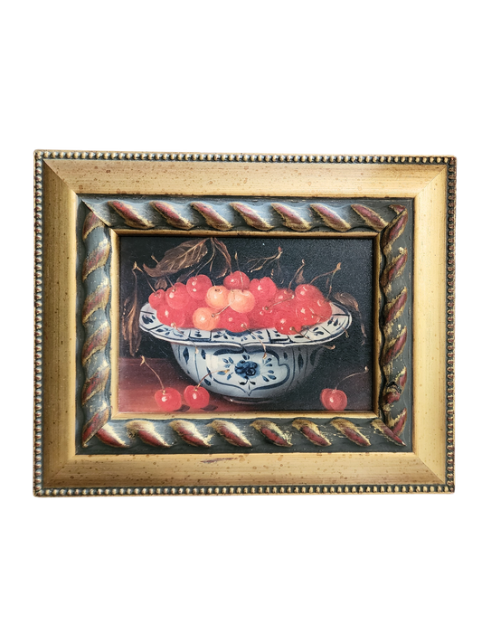 Delft Bowl of Cherries Painting Reproduction