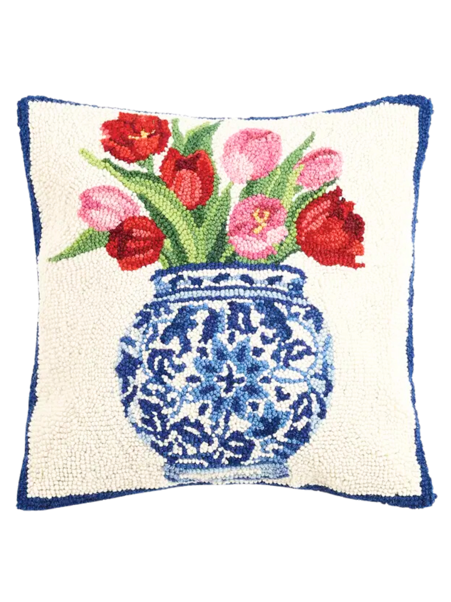 Chinoiserie Vase Tulips Hook Pillow