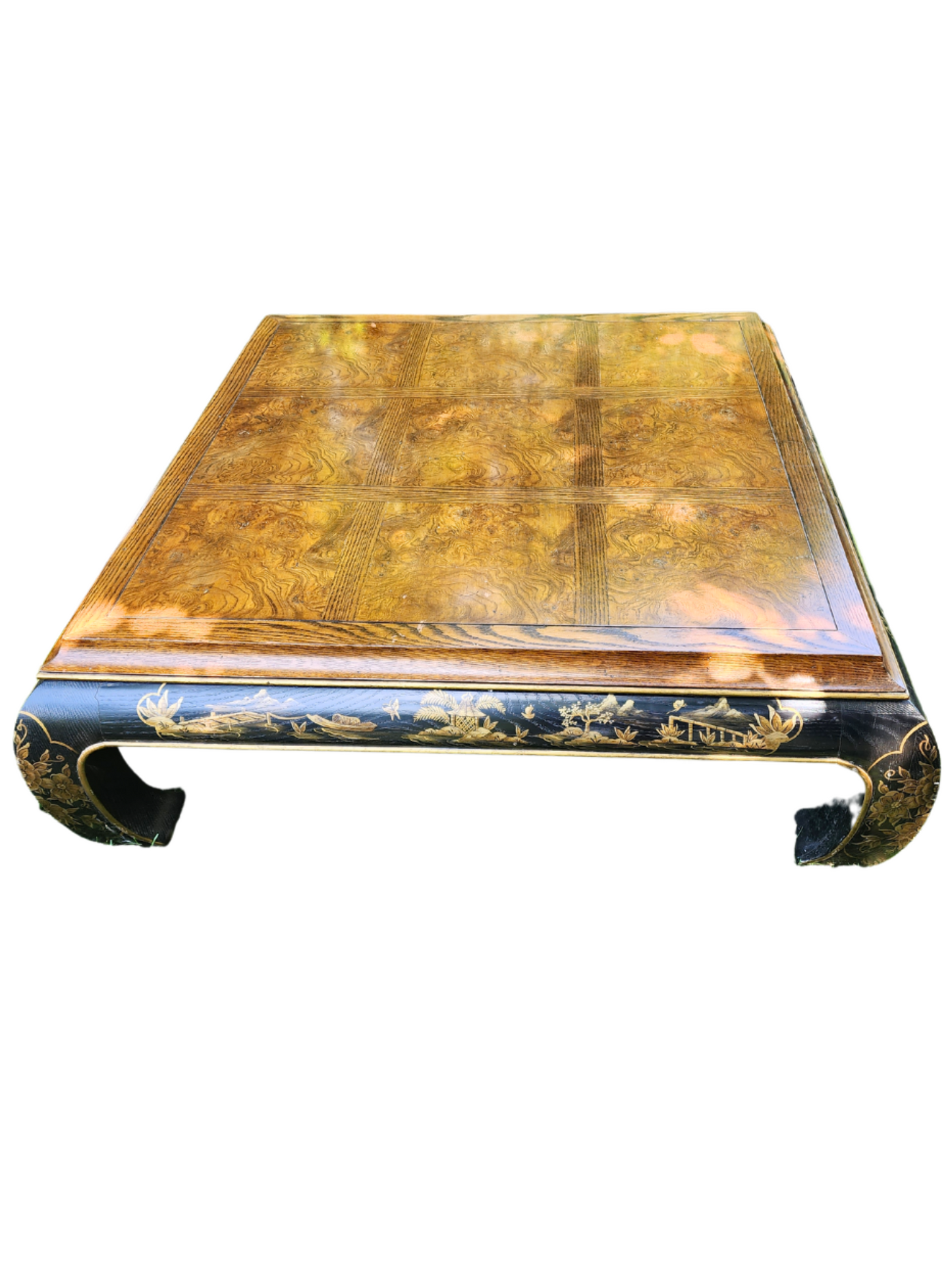 1950s Chinoiseries Ming style Coffee Table in Ebonized Wood