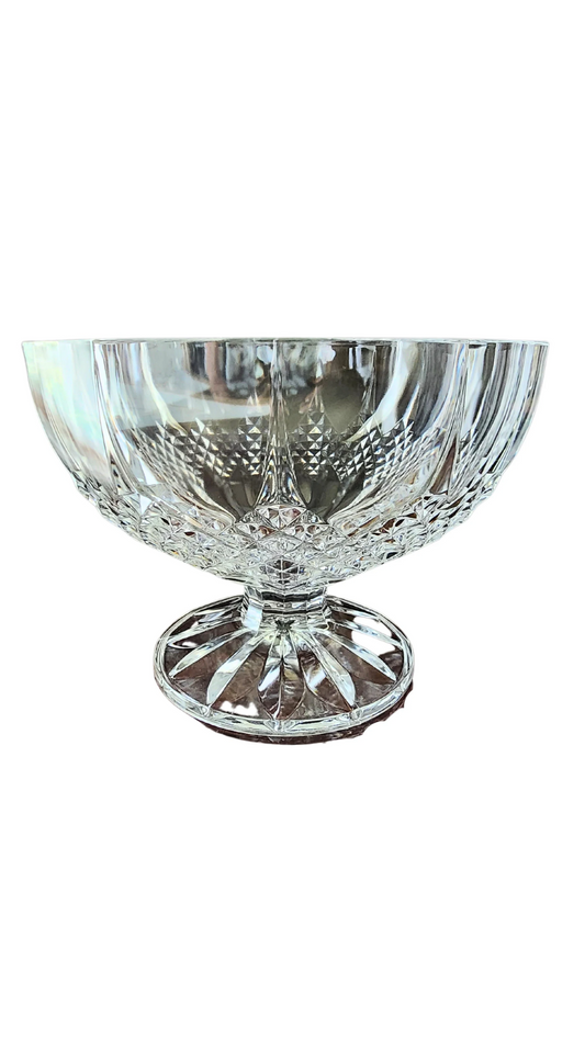 Cristal D'Arques-Durand Longchamp 8" Footed Bowl  Large Crystal compote Vase